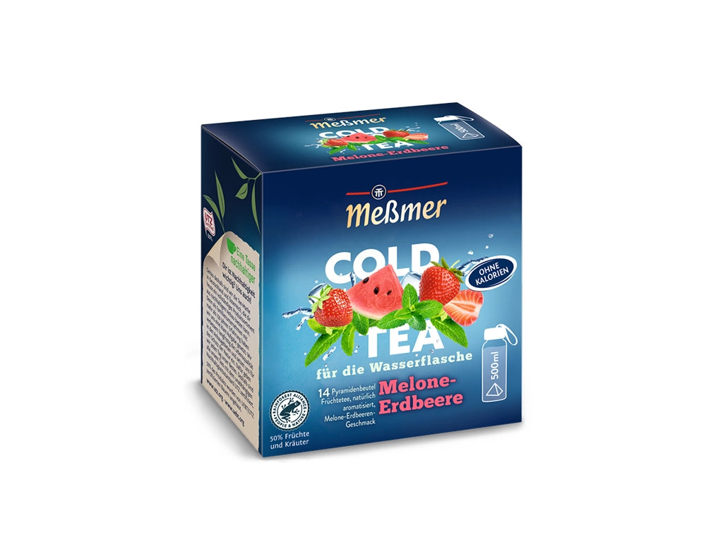 COLD TEA von Meßmer für die Wasserflasche in der Sorte Melone Erdbeere Früchtetee