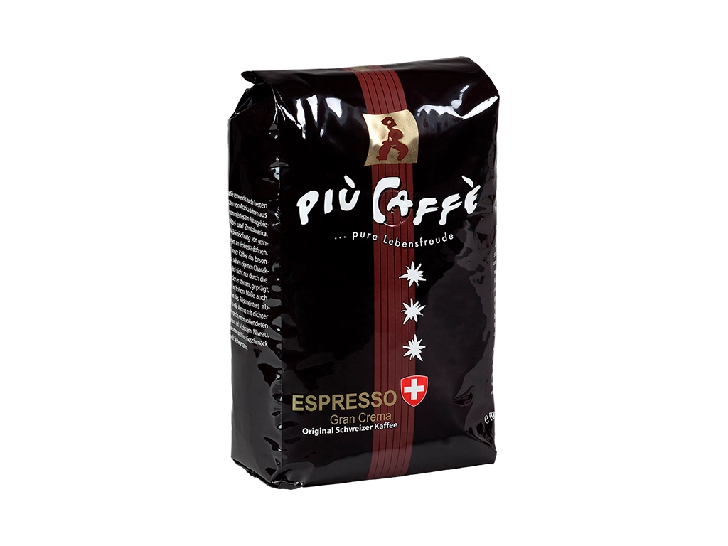 piu caffe Espresso Gran Crema Espressobohnen für Unternehmen, Gastronomie und Espressoliebhaber.