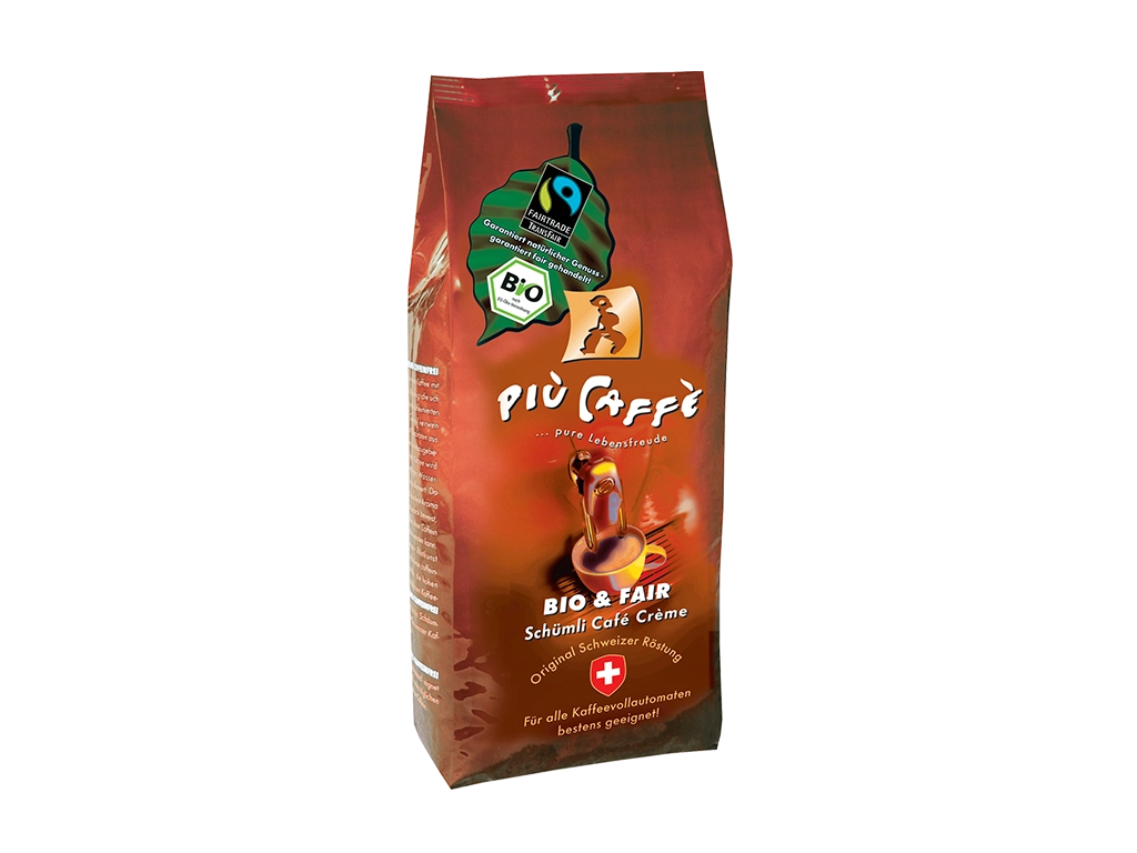 Ganze Kaffeebohnen più caffè Schümli Bio & Fair